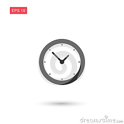 Simple wall clock vector icon isolated 1 Vector Illustration