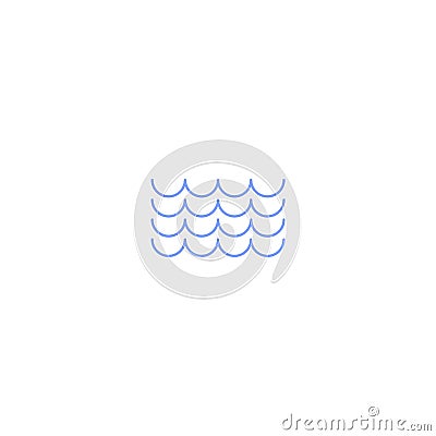 Simple water waves line icon Vector Illustration