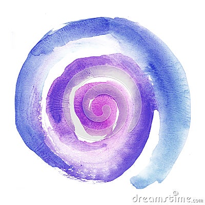 Simple watercolor illustration of sun spiral. Cartoon Illustration