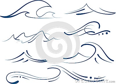 Simple waves set Stock Photo