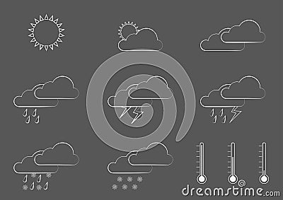 Simple weather icons Vector Illustration