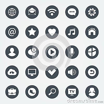 Simple web icons set. Universal web icon to use in web and mobile apps. Vector Illustration