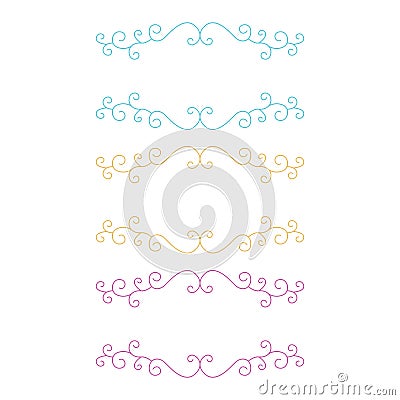 Simple Wedding Ornamental Labels Set Vector Illustration