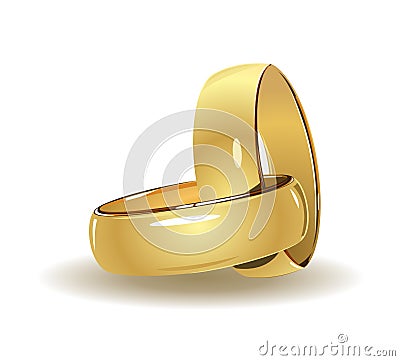 Simple wedding rings Vector Illustration