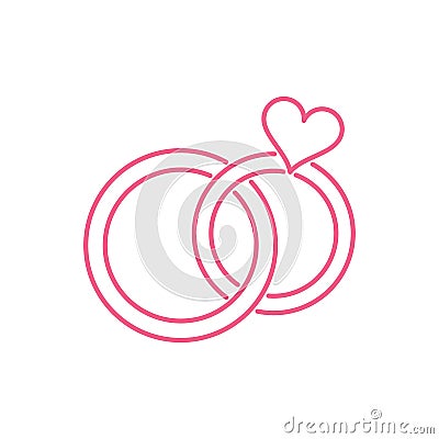 Simple wedding rings icon Vector Illustration