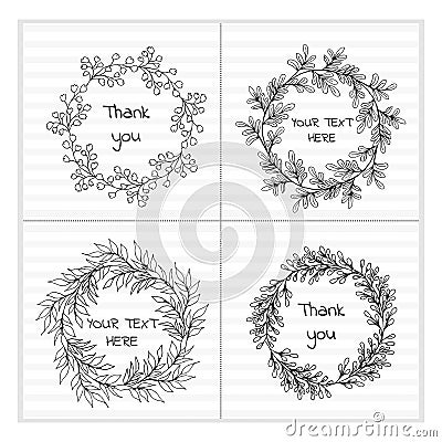 Simple wedding wreaths. Vector Illustration