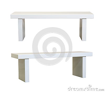 Simple White bench Stock Photo