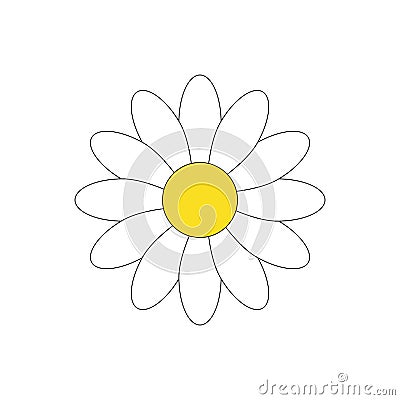 Simple white daisy flower vector Vector Illustration