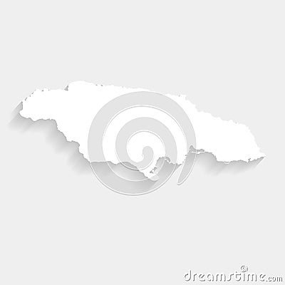 Simple white Jamaica map on gray background, vector Vector Illustration