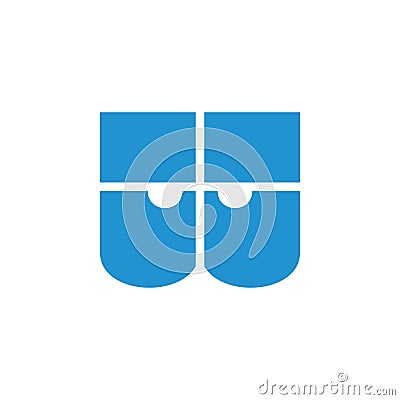 Simple window geometric unusual logo vector Vector Illustration