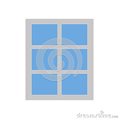 Simple window icon isolated on white background Vector Illustration