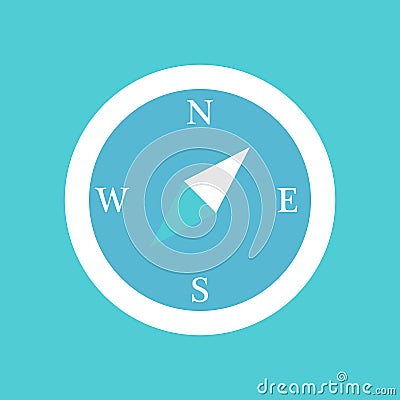 Simple and wonderful design of a white compass Vector Illustration