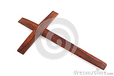 Simple wooden cross Stock Photo