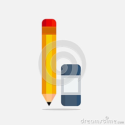 Simple writing pencil and eraser icon vector design Vector Illustration