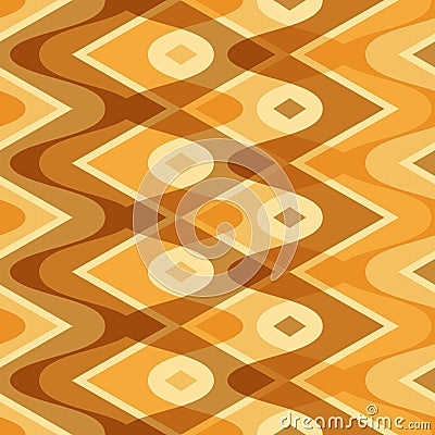 Simple yellow scalloped seamless pattern Vector Illustration