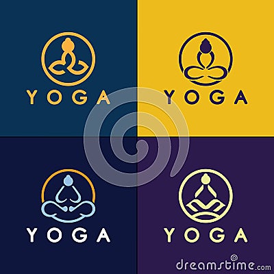 simple yoga logo icon vector design template Vector Illustration