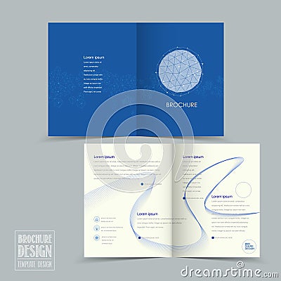 Simplicity half-fold brochure template design Vector Illustration