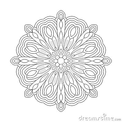 Simplicity Mindfulness Mandala Coloring Book Page for kdp Book Interior Vector Illustration