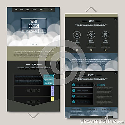 Simplicity one page website template design Stock Photo