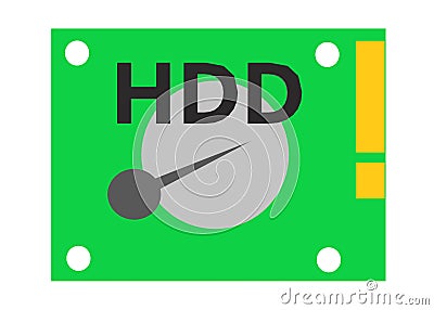 A simplified graphics of a unit of computer internal serial ATA hard disk white backdrop Cartoon Illustration