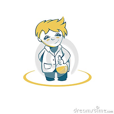 Simplified image malengo scientist Vector Illustration