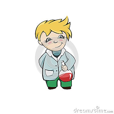 Simplified image malengo scientist on a white background Vector Illustration