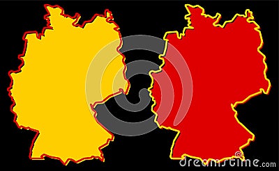 Simplified map of Germany outline. Fill and stroke are national Vector Illustration