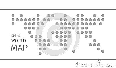 Simplified symbolic dotted world map Vector Illustration