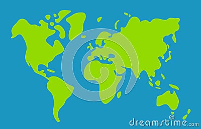 Simplified world map vector illustration Vector Illustration
