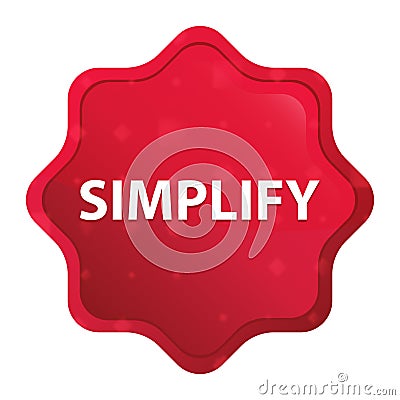 Simplify misty rose red starburst sticker button Stock Photo