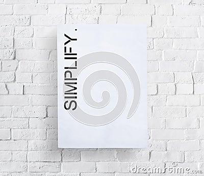 Simplify Simpleness Clarify Easiness Minimal Concept Stock Photo