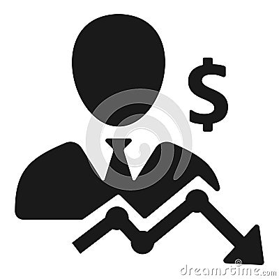 Simplistic business loss vector icon Vector Illustration