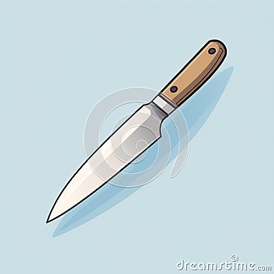 Simplistic Cartoon Kitchen Knife Illustration - Minimalist 2d Game Art Cartoon Illustration