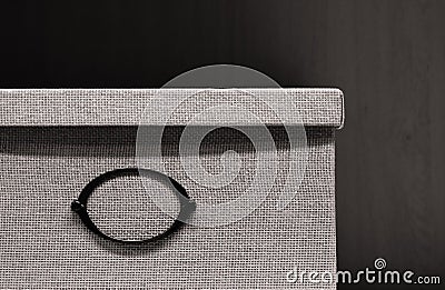 Simply design Storage Box closeup view in black Stock Photo
