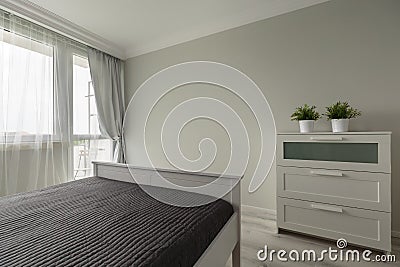 Simply modern bedroom furniture Stock Photo