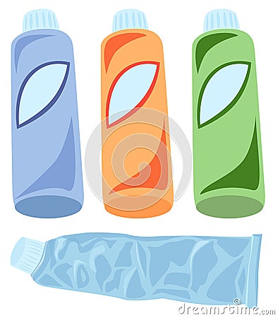 Simply vector Bottles and tube Vector Illustration