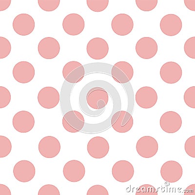 Simply vector seamless pattern of light pink rose circles on a white background Vector Illustration