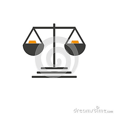 Simply weight icon. Compare logo symbol. Scales judgment pictogram. Ui comparison element. User interface simile sign Vector Illustration