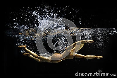 Simulated dive in water Stock Photo