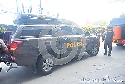 Simulation of bomb security in hotel crown semarang Editorial Stock Photo