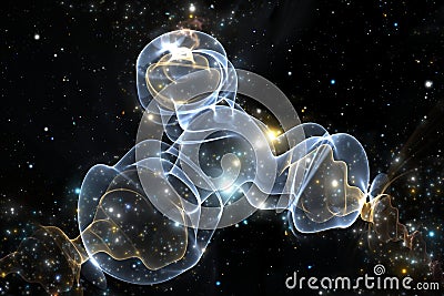 Simulation of the distribution of dark matter in space Stock Photo