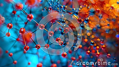 A simulation of gluon exchange between quarks on a QCD lattice showing the continuous nature of the force Stock Photo