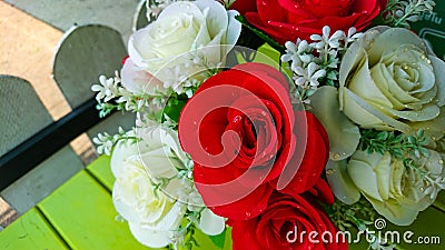 Simulation Roses on The Table Stock Photo