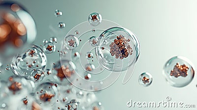 Simulation Showcasing Erratic Movement of Large Particles in a High-Contrast Environment Stock Photo