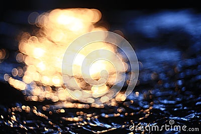 Simulation of water at sunset Stock Photo