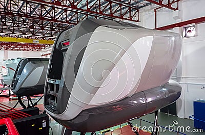 Simulators in Canadian Aviation Electronics of Air Asia in Kuala Lumpur Editorial Stock Photo