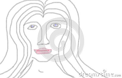 Symmetric frontal Portrait of a Female Person Stock Photo