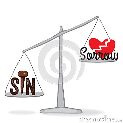 Sin weighs more Vector Illustration