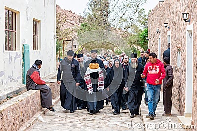 Sinai / Egypt - 03/2/2016: St. Catherine`s Monastery. In this monastery there are the great biblical shrine of the Burning Bush. Editorial Stock Photo