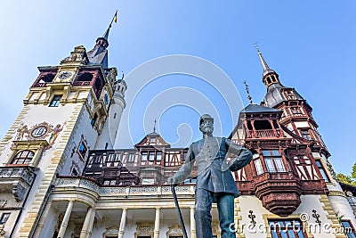 Daylight view from bottom to the statue of Carl First prince Editorial Stock Photo